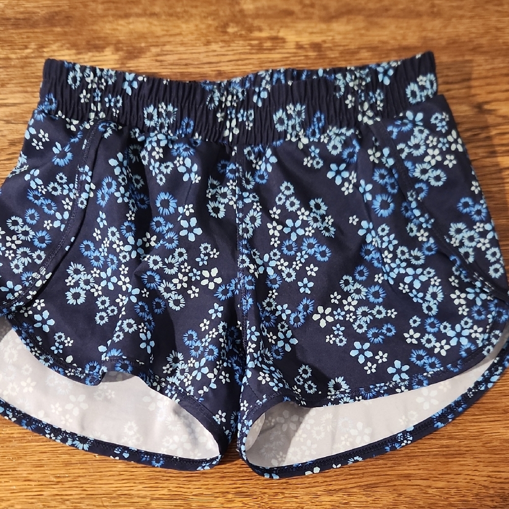 Navy Floral Girls All In Motion Athletic Shorts